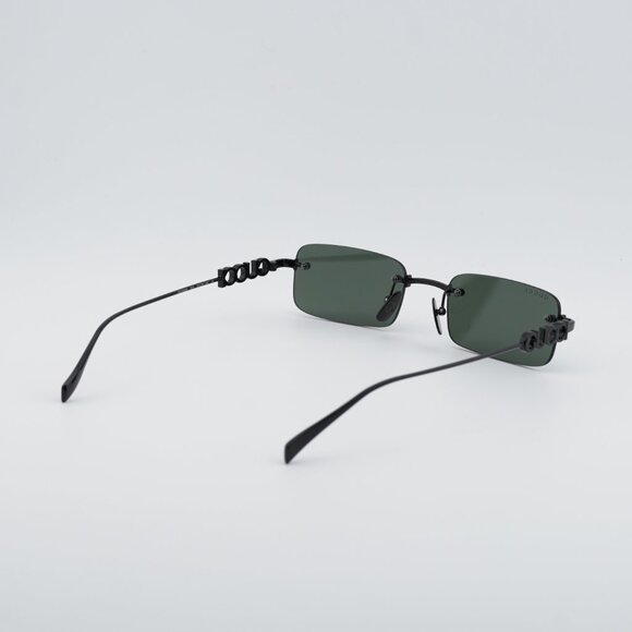 Gucci GG1808S 001 Sunglasses Shiny Black Rectangle Frame, Black Lenses main image 6
